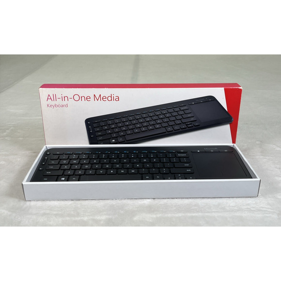 New Microsoft All-In-One Media Wireless Keyboard Track Pad Model 1632-1496 Chrty - Picture 1 of 9